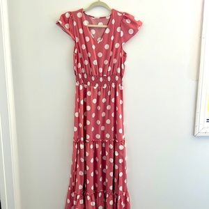 Polka dot maxi dress
